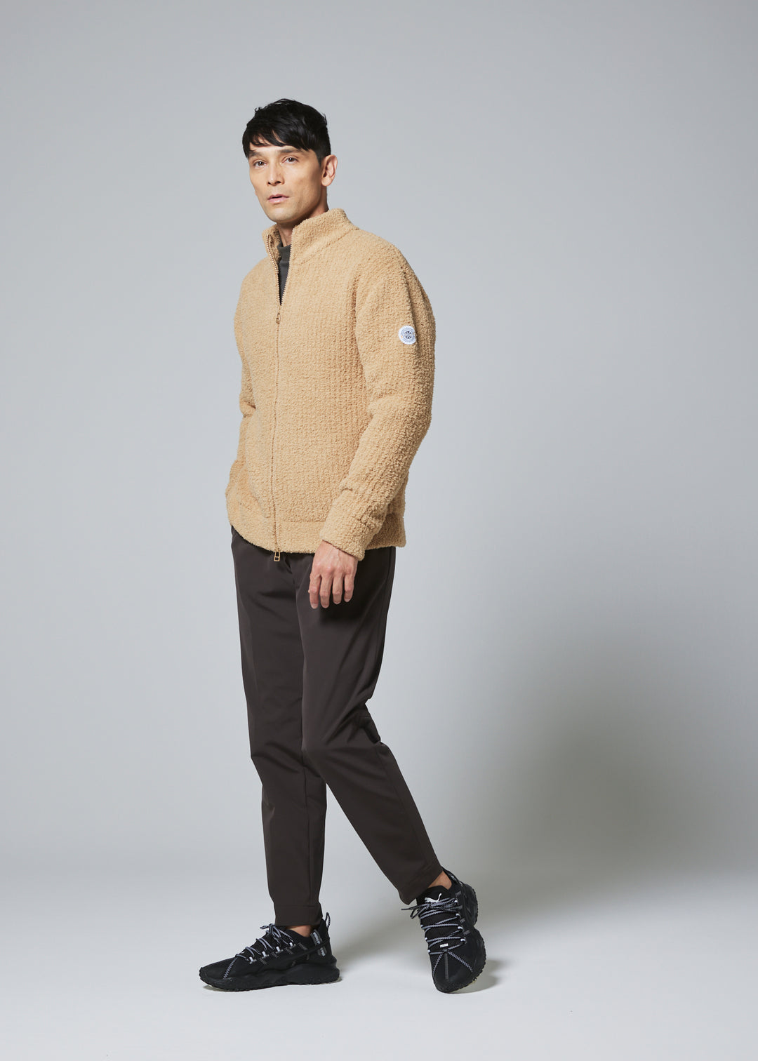 MOLE YARN KNIT ZIP BLOUSON｜軽量保温ワッフル・ダブルジップ 