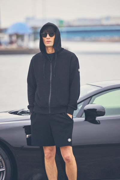 BUMPY LIGHT HOODIE|凹凸編み地・ジッパーポケット付・セットアップ対応|ドライブ・冷え対策・ユニセックス ...