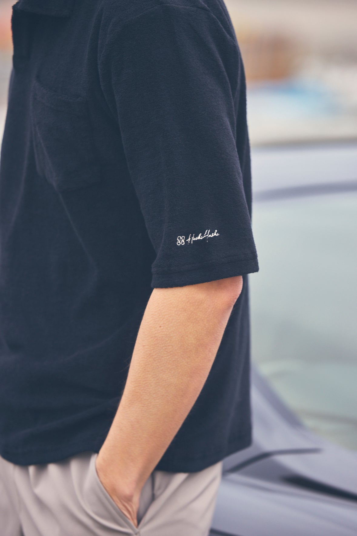 STAND COLLAR PILE POLO
