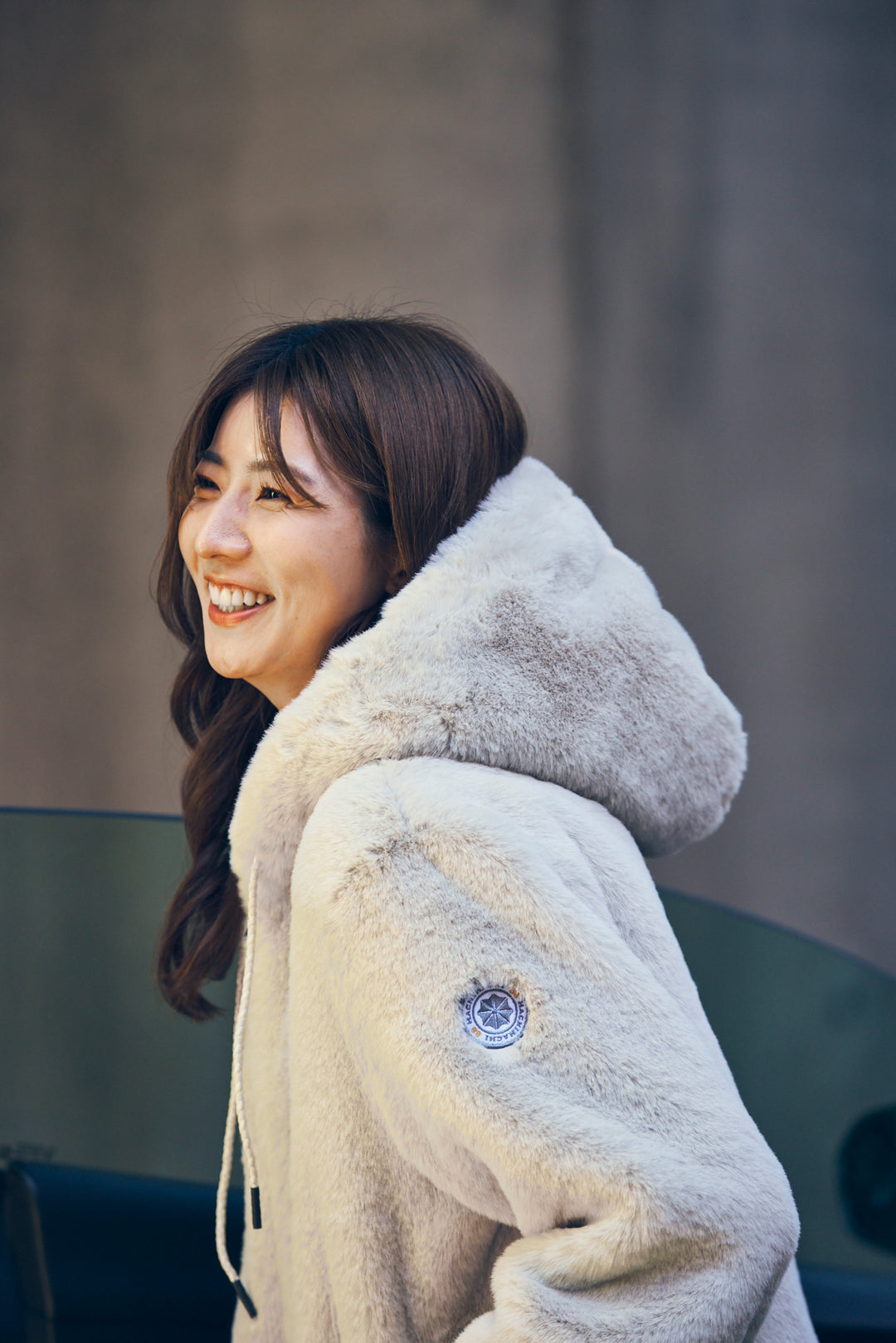 p-11 Sov.ダブスタ ラビットファー 着物コート にも！ポンチョ p-11