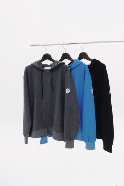 BUMPY LIGHT HOODIE|凹凸編み地・ジッパーポケット付・セットアップ対応|ドライブ・冷え対策・ユニセックス ...