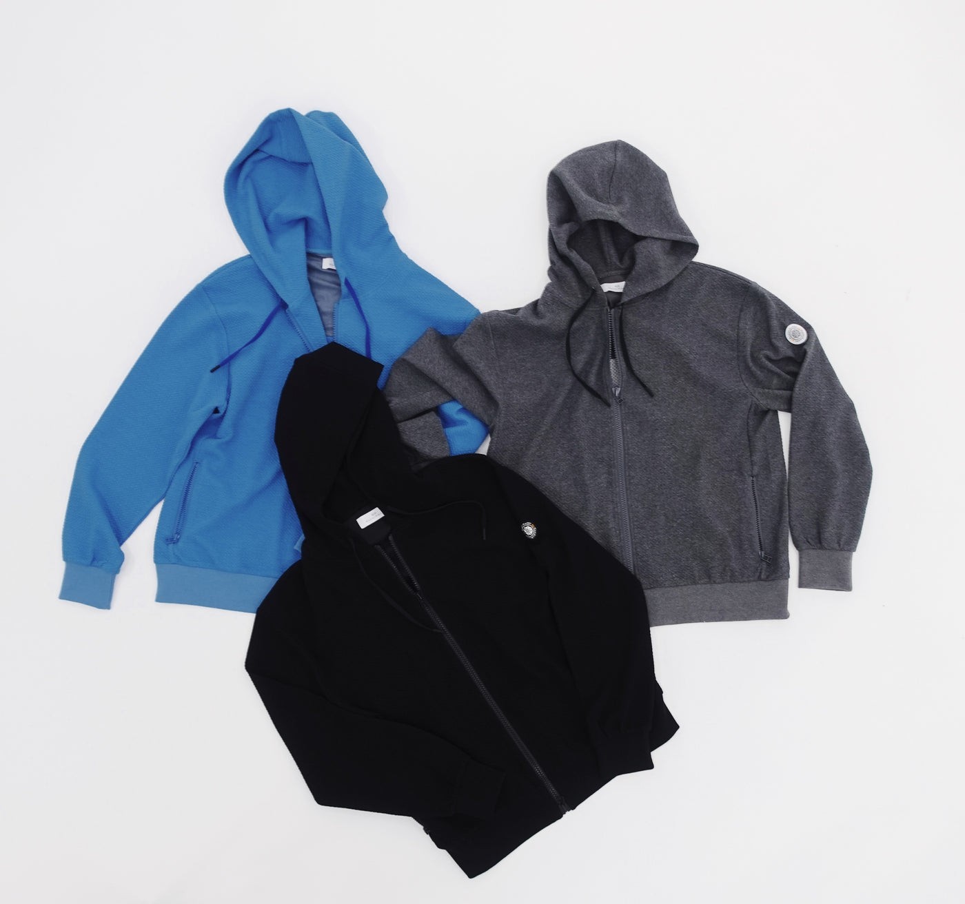 BUMPY LIGHT HOODIE|凹凸編み地・ジッパーポケット付・セットアップ対応|ドライブ・冷え対策・ユニセックス ...