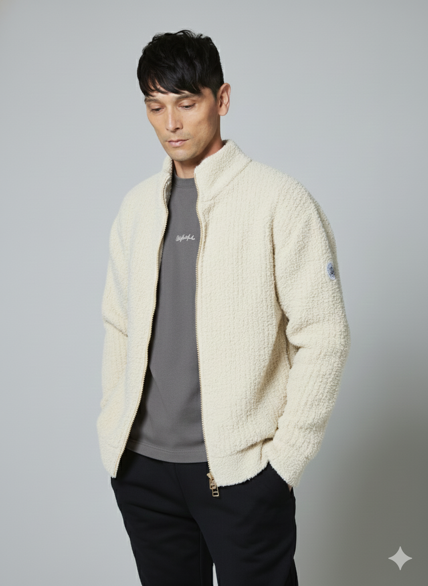 MOLE YARN KNIT ZIP BLOUSON｜軽量保温ワッフル・ダブルジップ