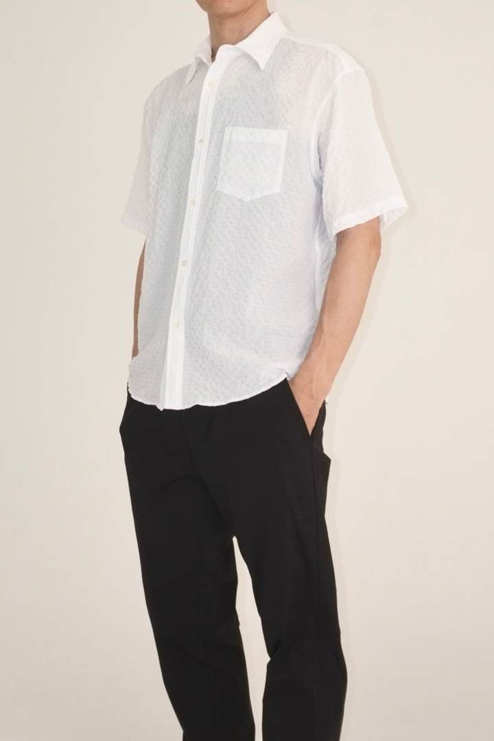 ④theory luxe ブラック 半袖シャツ サイズ38 TEC LINO AKIHA 半袖 オープンカラーシャツ（シャツ／ブラウス