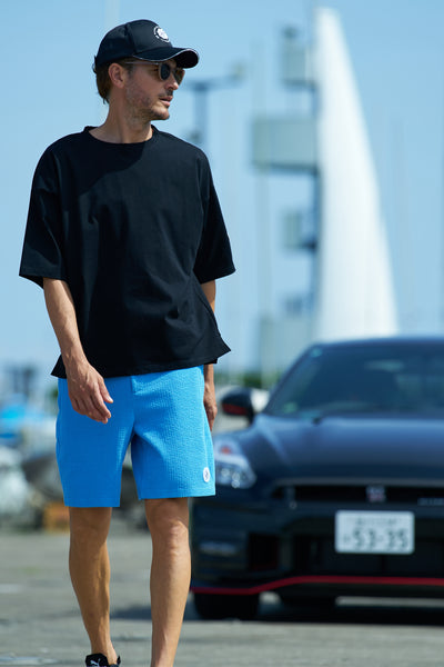 BUMPY LIGHT SHORTS|凹凸編み地・ジッパーポケット付・セットアップ対応|ドライブ・サマーショーツ・ユニセックス ...