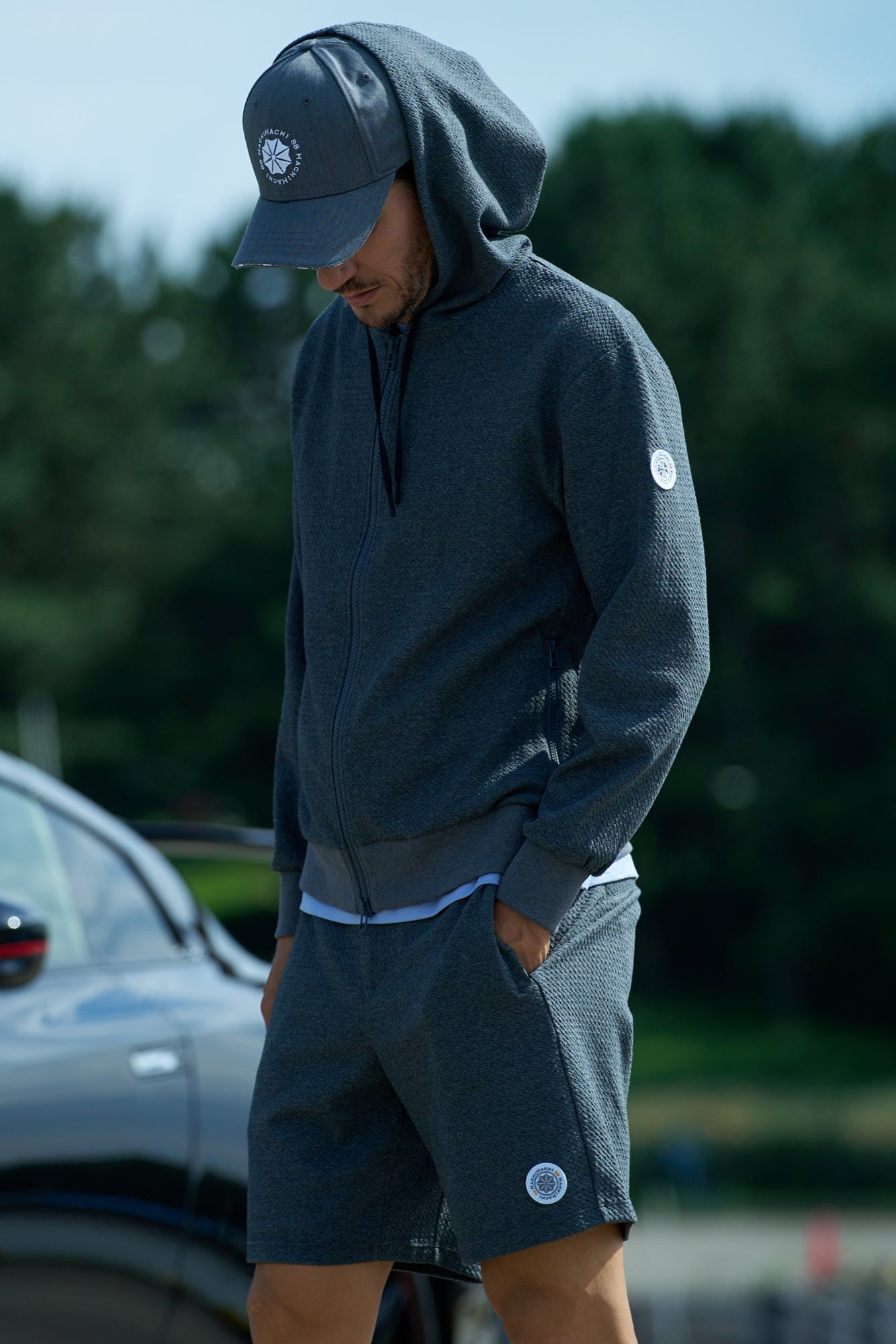 BUMPY LIGHT HOODIE｜凹凸編み地・ジッパーポケット付・セットアップ対応｜ドライブ・冷え対策・ユニセックス ...