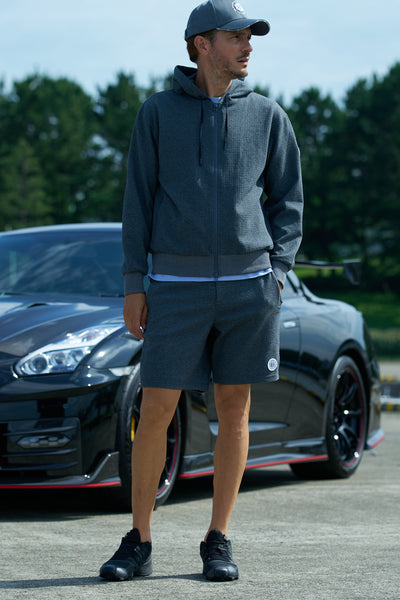 BUMPY LIGHT HOODIE|凹凸編み地・ジッパーポケット付・セットアップ対応|ドライブ・冷え対策・ユニセックス ...